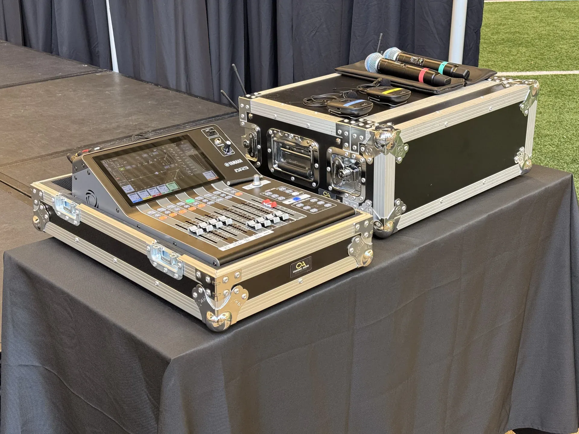 PA speakers and audio equipment rental setup for a Nashville event