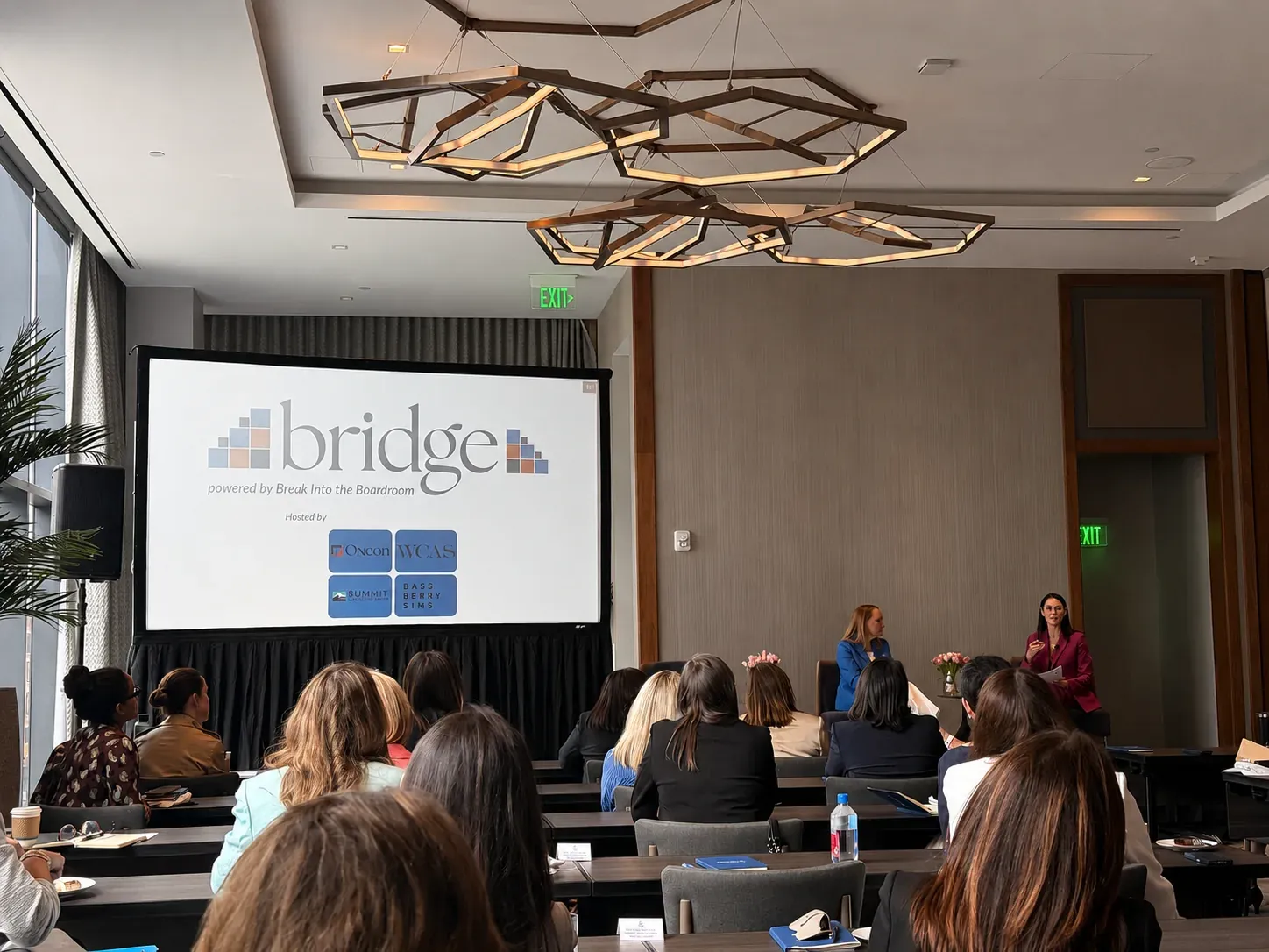 Corporate panel discussion with projection screen at Nashville conference event