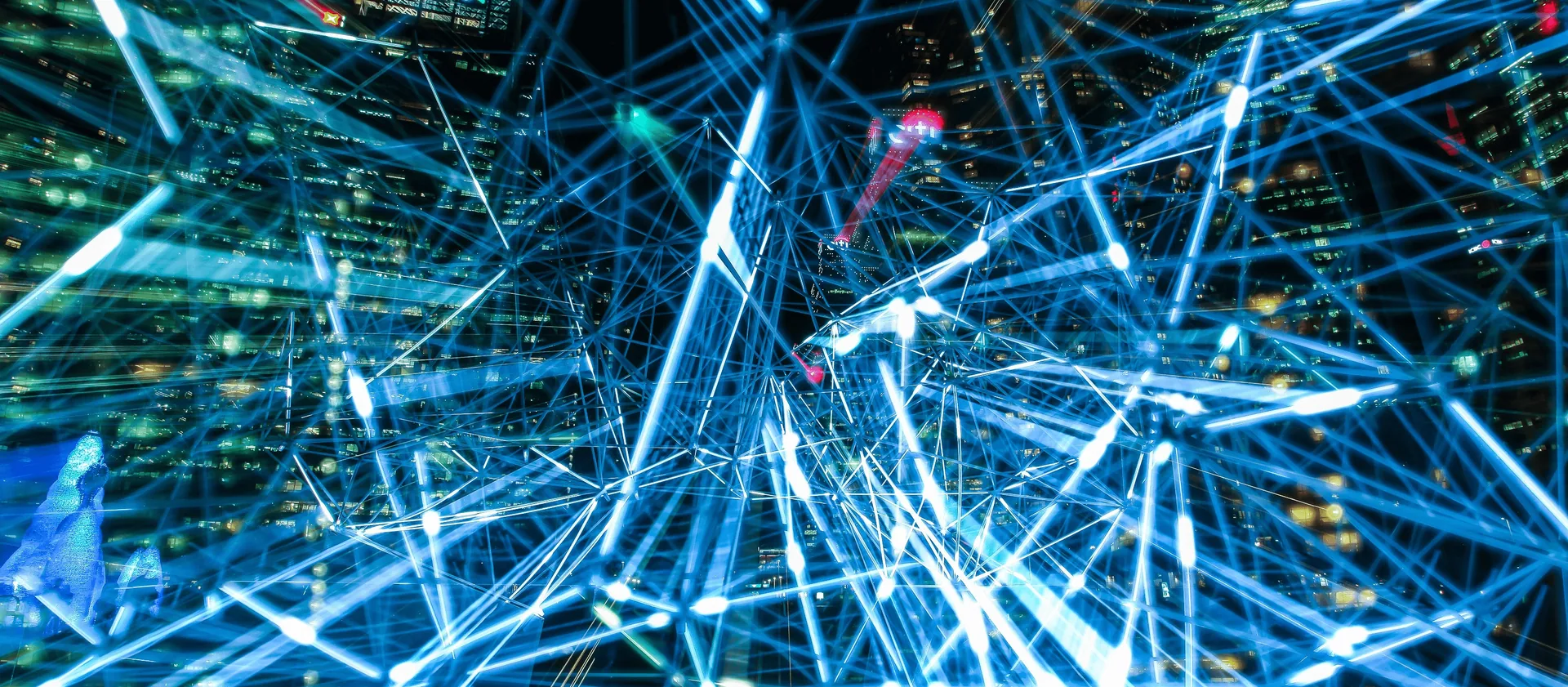 Abstract neural network visualization representing artificial intelligence