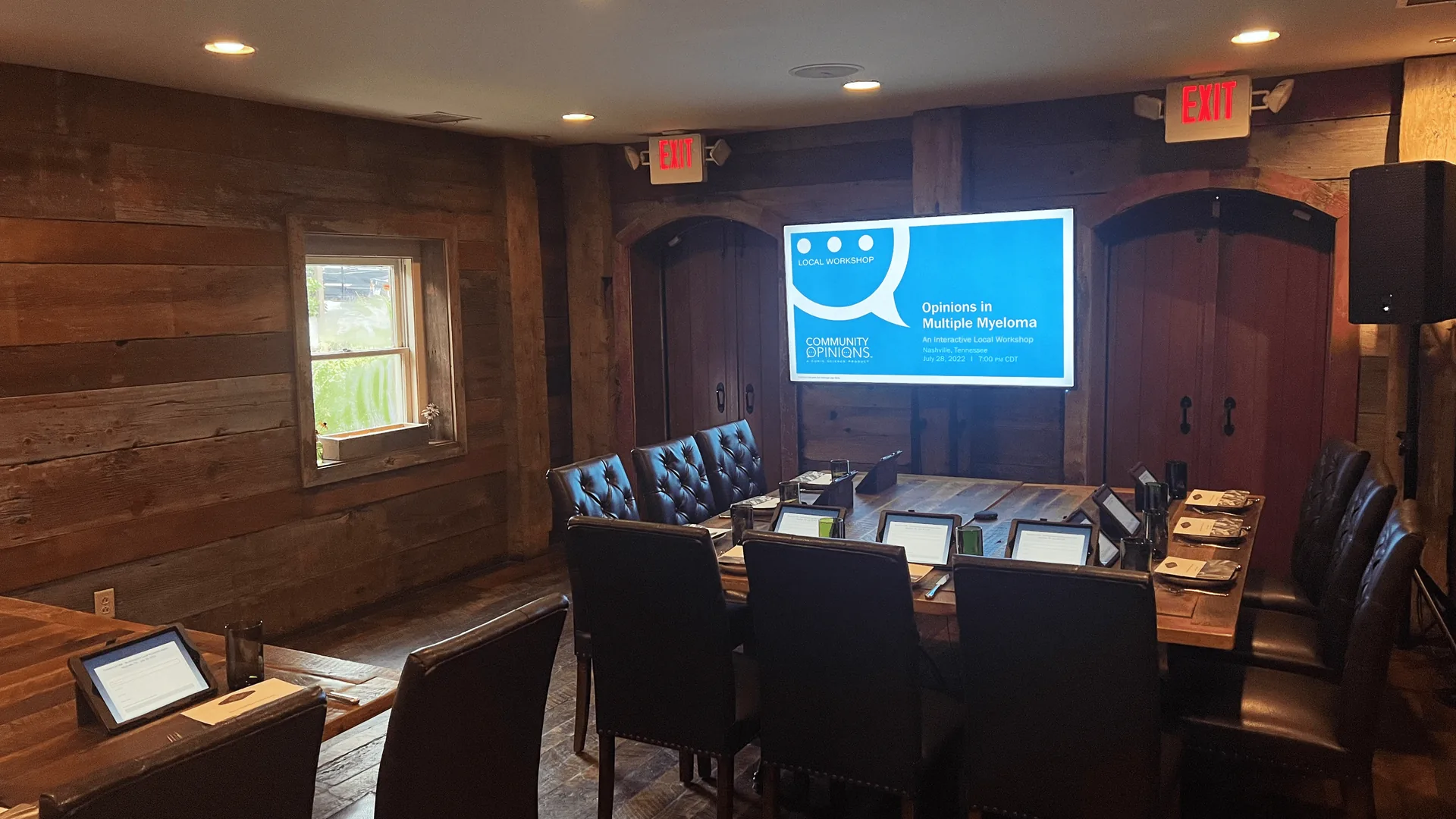 AV equipment and staging setup at The Stables at Husk Nashville venue