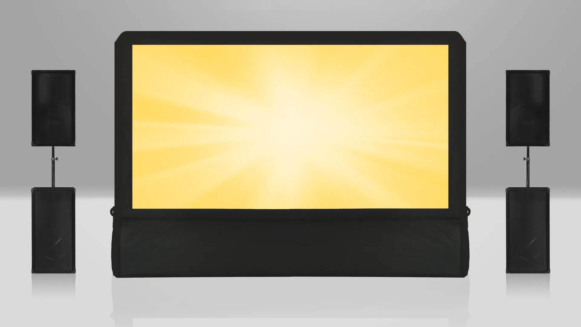 Professional audio and video equipment setup for event rental
