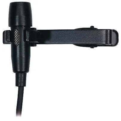 Clip-on lavalier microphone for hands-free event presentations and speeches