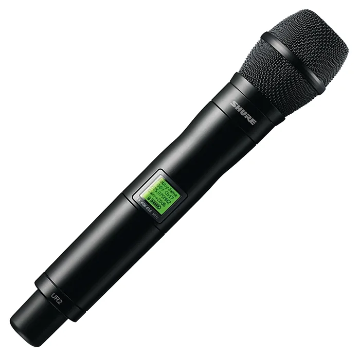 Handheld wireless microphone used at a live event