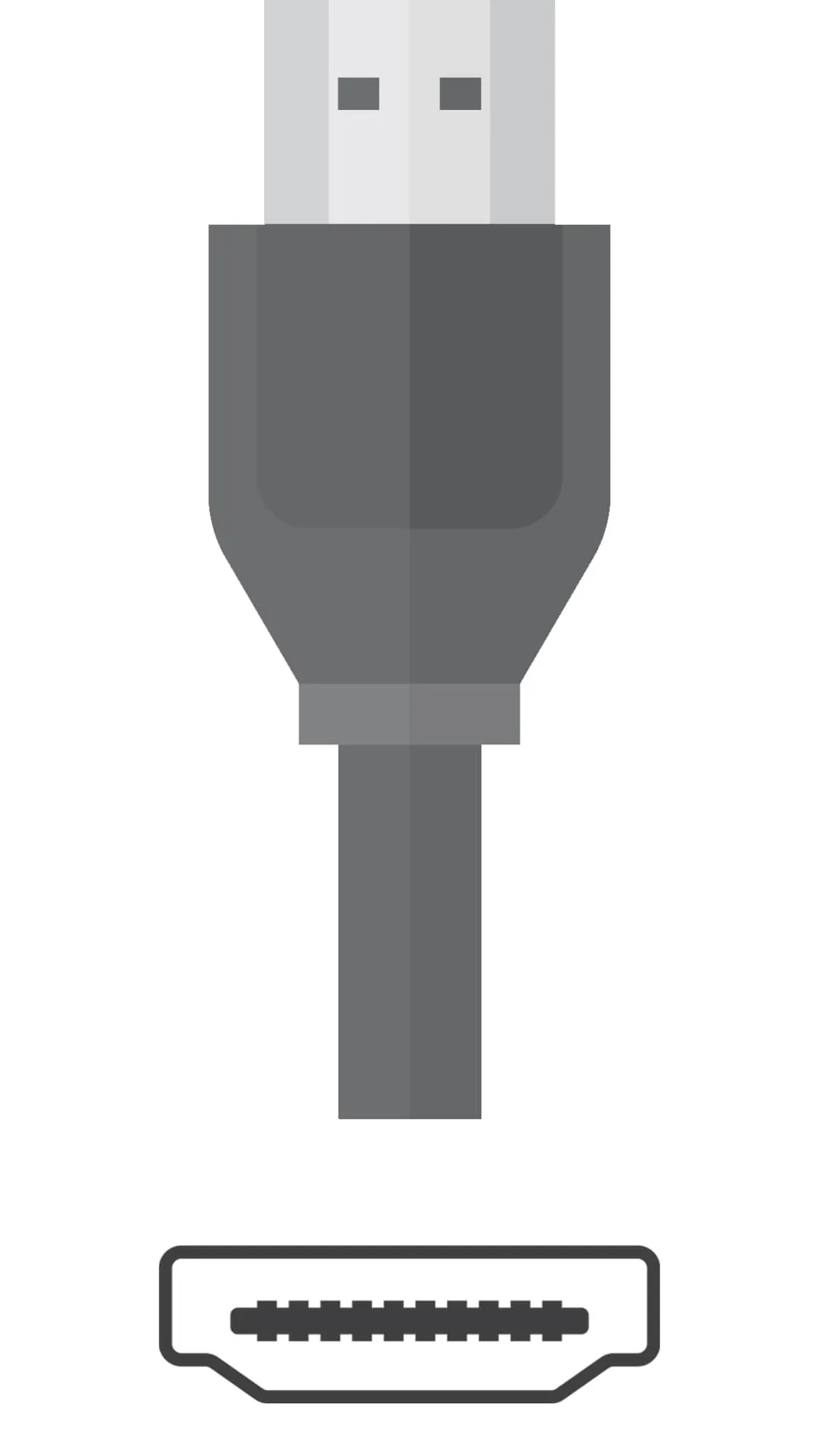 Modern HDMI cable with close-up view of connector and matching port for video transmission
