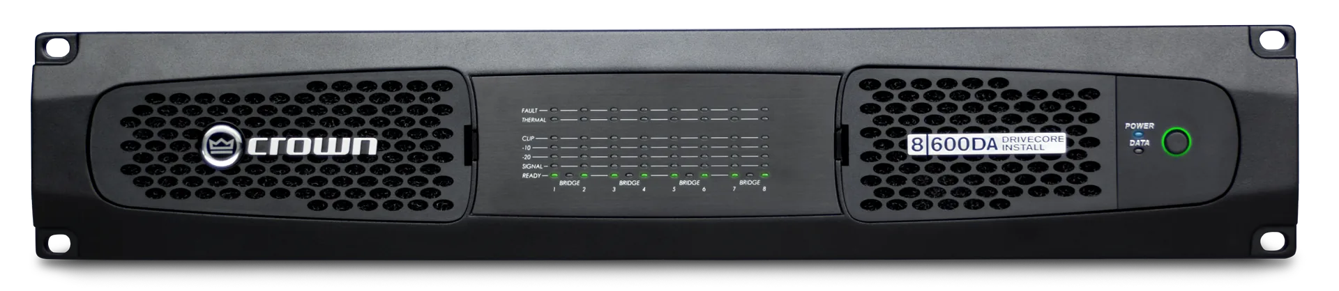 Power amplifier used in a live sound PA system setup