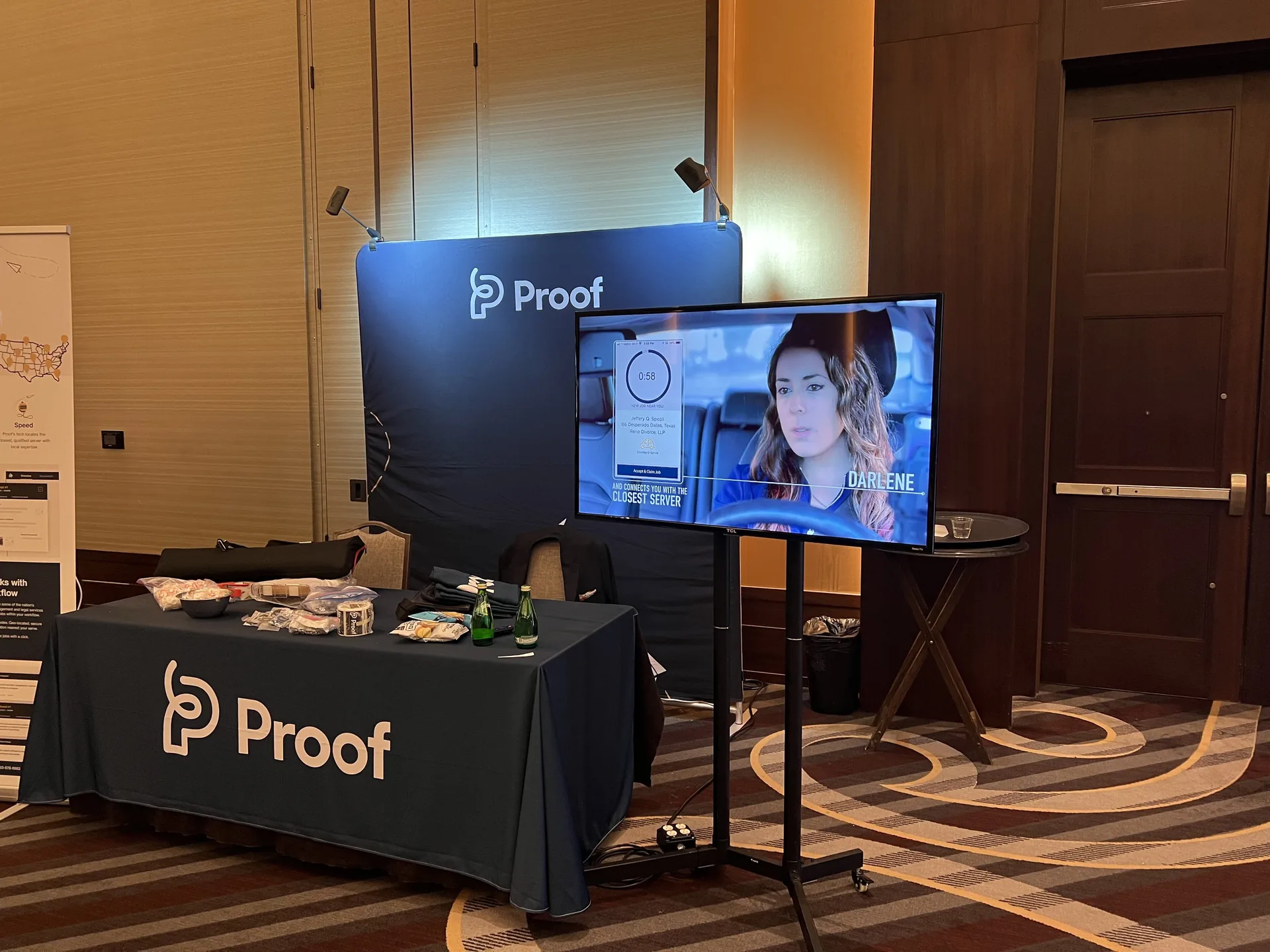 TV rental equipment installed in trade show booth at Omni Nashville Hotel conference
